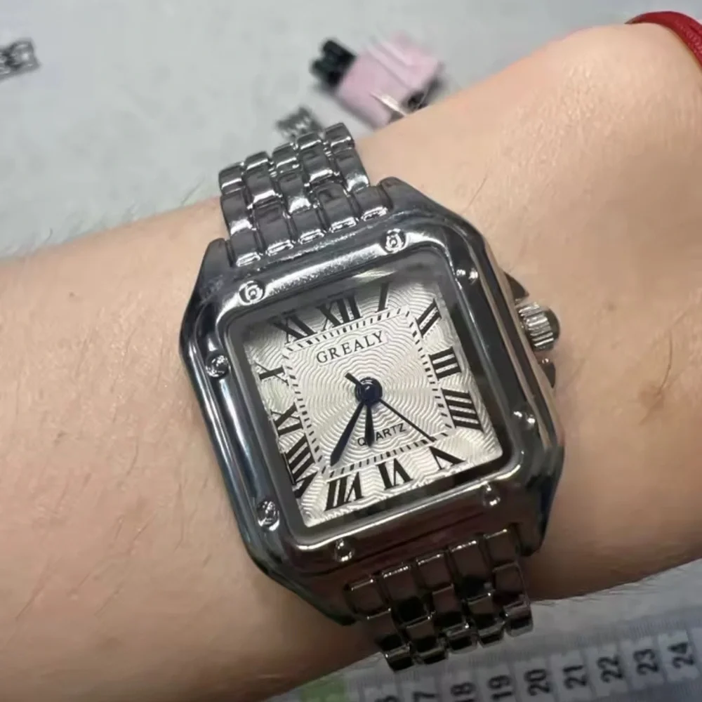 Classic Silver Square Watch